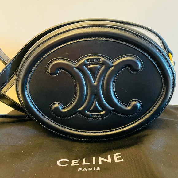 Celine Oval Black Bag Cuir Triomphe In Smooth Calfskin - Picture 3 of 6